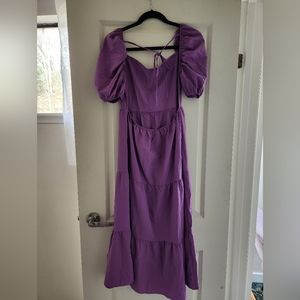 Purple Tiered Open-back Dress